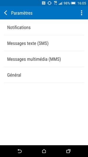 Sélectionnez Messages texte (SMS)