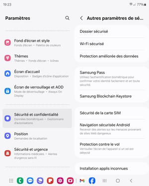 Sélectionnez Sécurité de la carte SIM