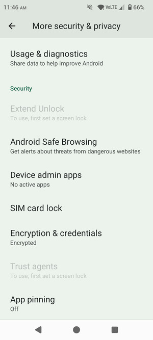 Scroll to and select SIM card lock