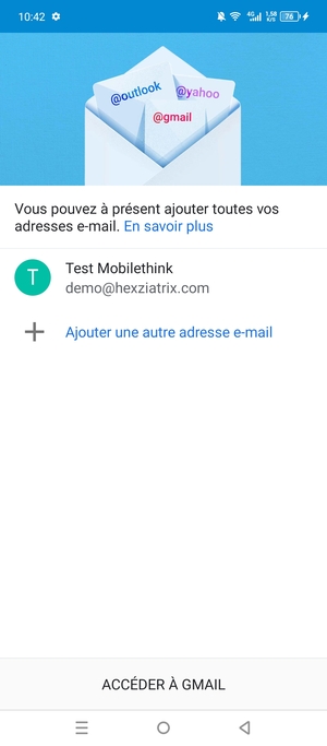 Sélectionnez ACCÉDER À GMAIL