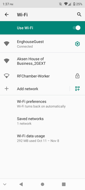 You are now connected to the Wi-Fi network