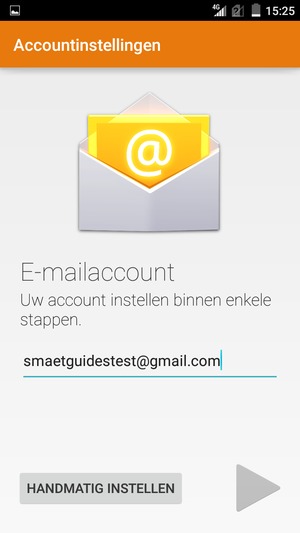 Voer uw Gmail of Hotmail adres in en selecteer Volgende