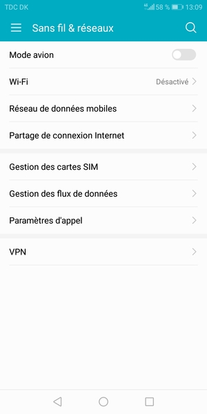 Sélectionnez Réseau de données mobiles