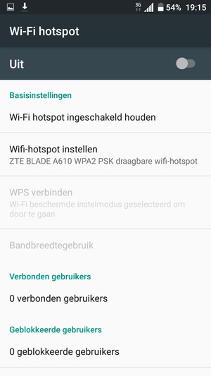 Selecteer Wifi-hotspot instellen