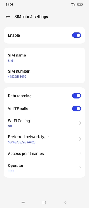 Turn Data roaming on or off