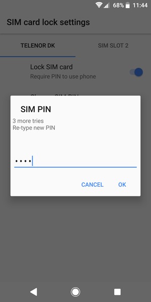 Bekräfta din nya  PIN-kod för SIM-kort och välj OK