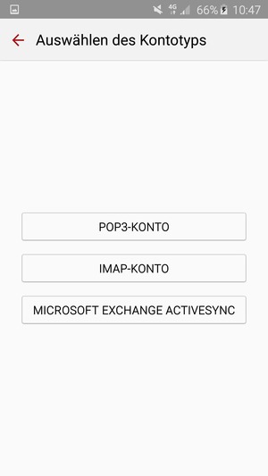 Wählen Sie POP3-KONTO oder IMAP-KONTO
