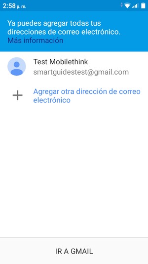 Seleccione IR A GMAIL