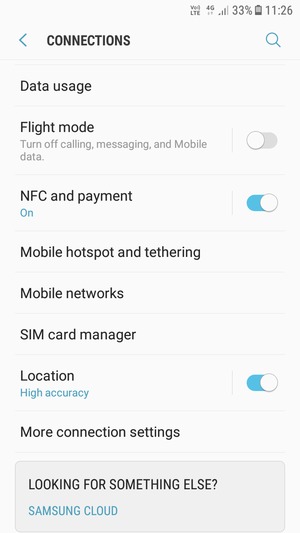 Scroll to and select Mobile hotspot and tethering