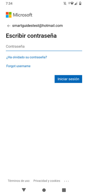 Introduzca su contraseña de Hotmail y seleccione Iniciar sesión