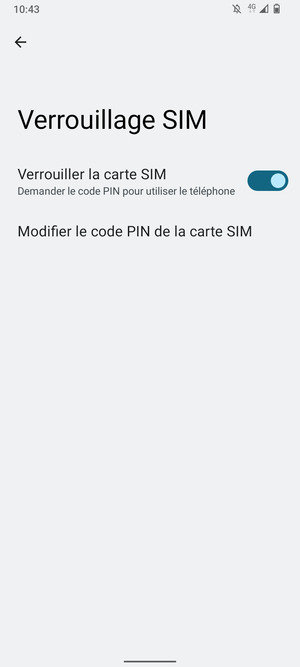 Sélectionnez Modifier le code PIN de la carte SIM