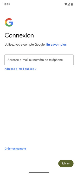 Saisissez votre adresse e-mail et sélectionnez Suivant