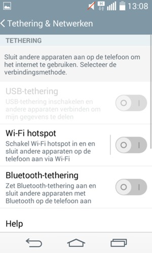 Selecteer Wi-Fi hotspot