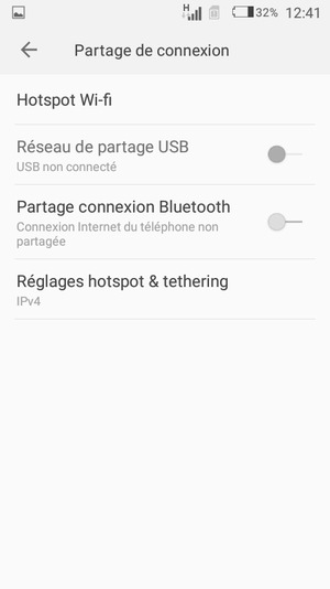 Sélectionnez Hotspot Wi-fi