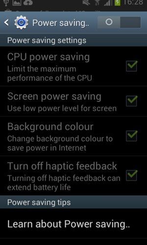 kæmpe matron Indsigt Extend battery life - Samsung Galaxy S2 - Android 4.1 - Device Guides