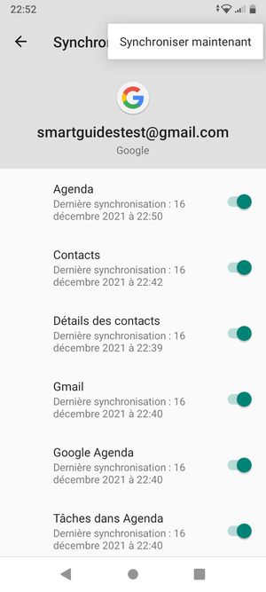 Sélectionnez Synchroniser maintenant