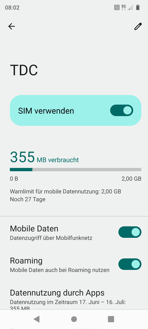 Schalten Sie Roaming an oder aus