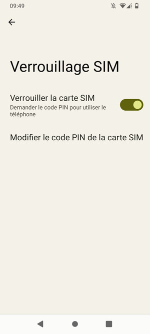 Sélectionnez  Modifier le code PIN de la carte SIM