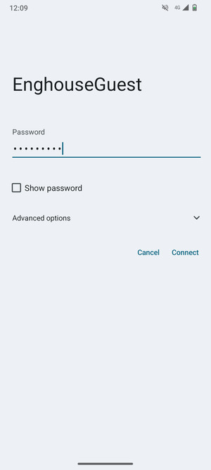 Enter the Wi-Fi password and select Connect