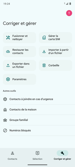 Sélectionnez Gérer la carte SIM