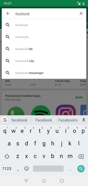 Enter the app name and select Search