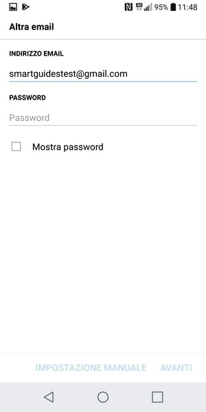 Inserisci il tuo indirizzo Gmail e seleziona Password