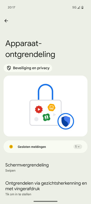 Selecteer Schermvergrendeling