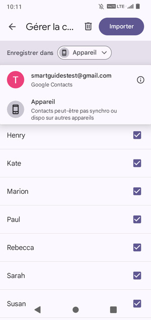 Sélectionnez votre compte Google