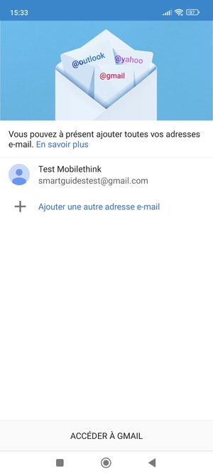 Sélectionnez ACCÉDER À GMAIL