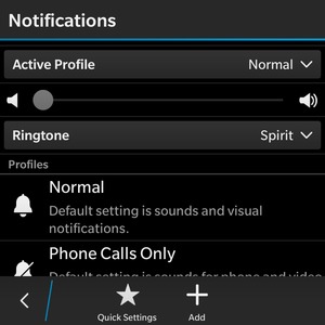 To change the sound profile, select Active Profile