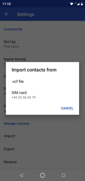 Select SIM card