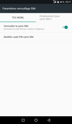 Sélectionnez Modifier code PIN carte SIM
