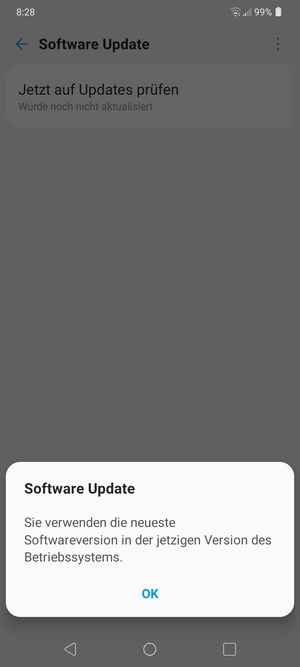 Falls Ihr Handy aktualisiert ist, wählen Sie OK