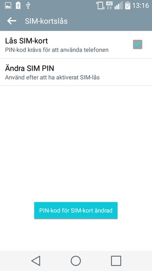 Din PIN-kod för SIM-kort har bytts
