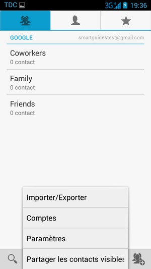 Sélectionnez Importer/exporter