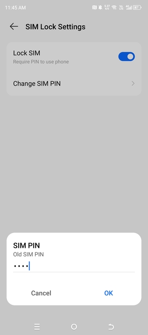 Enter your Old SIM PIN and select OK