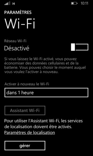 Activer le Réseau Wi-Fi