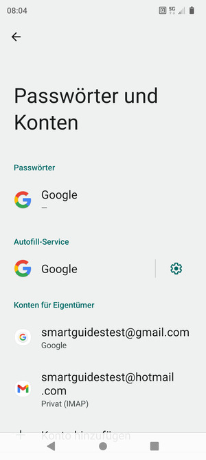 Wählen Sie Ihr Google Konto