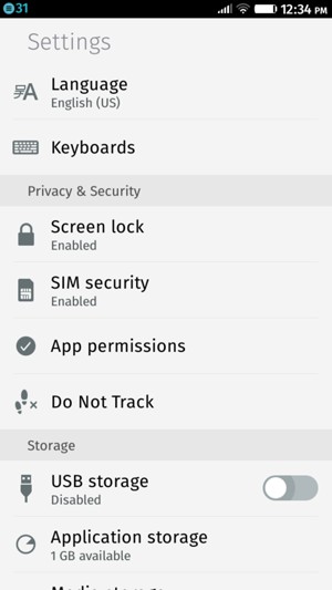 To change the PIN for the SIM card, return to the Settings menu and select SIM security