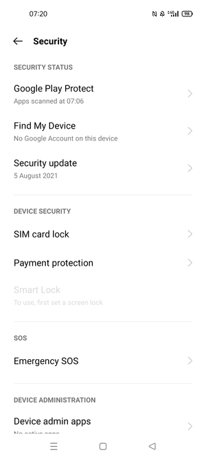 Scroll to and select  SIM card lock