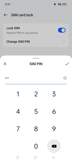 Confirm your new SIM PIN and select OK