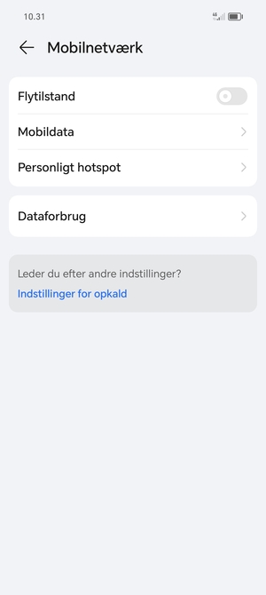 Vælg Mobildata