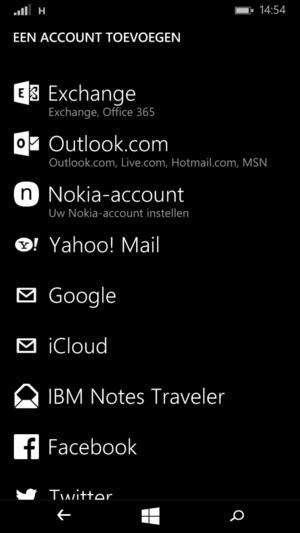Selecteer Outlook.com (Hotmail)