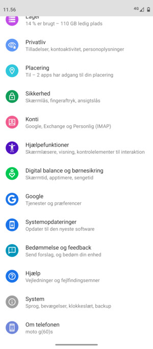 Scroll til og vælg System