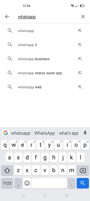Enter the app name and select Search