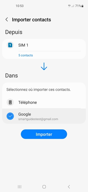 Sélectionnez Importer