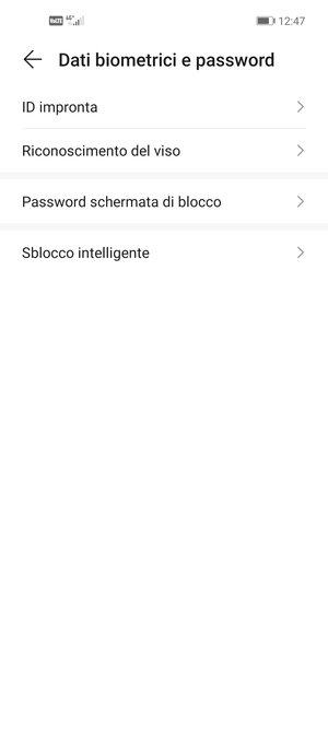 Seleziona Password schermata di blocco