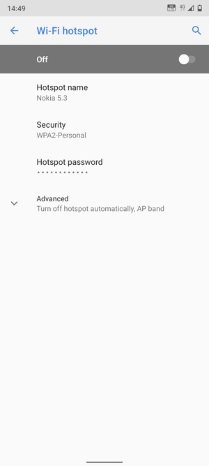 Select Hotspot password