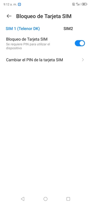 Seleccione Digicel y Cambiar el PIN de la Tarjeta SIM