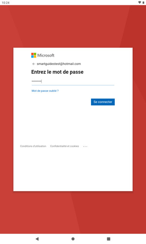 Saisissez votre mot de passe et sélectionnez Se connecter